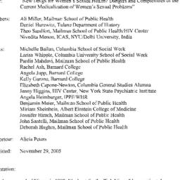 Minutes, 2005-10-19. Sexual...