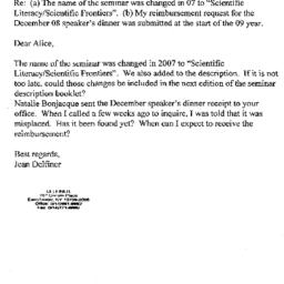 Correspondence, 2009-04-30....