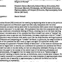 Minutes, 2007-01-29. Psycho...