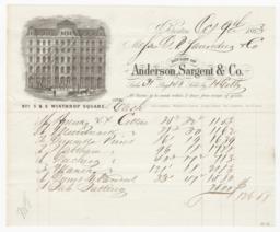 Anderson, Sargent & Co.. Bill - Recto