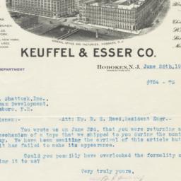 Keuffel & Esser Co.. Bill