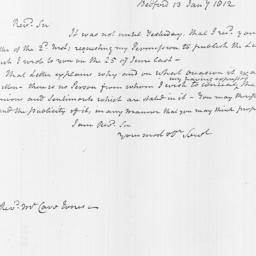 Document, 1812 January 13